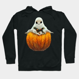 Ghost holding a pumpkin in his hands Hoodie